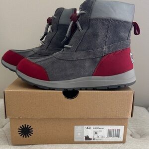 UGG Kids Charcoal and Burgundy Boots